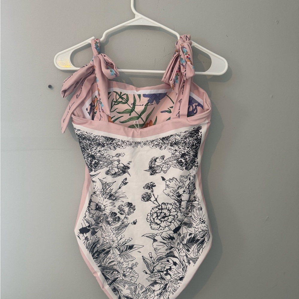 Amazon Women Swim One-Piece Swimsuit Pink, White, Black Floral